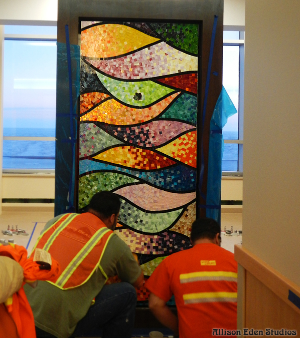 abstract glass mosaic healthcare design