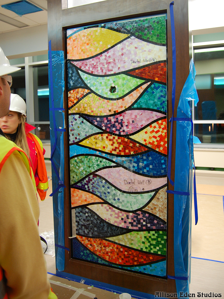 colorful hospital glass mosaic wall