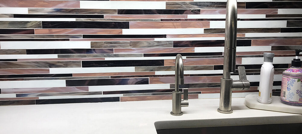 custom glass mosaic kitchen backsplash