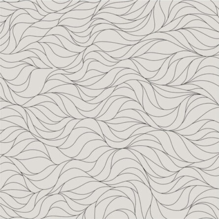 Close-up of Allison Eden Studios Fire & Wind abstract wave rug in charcoal, gray, silver and white.