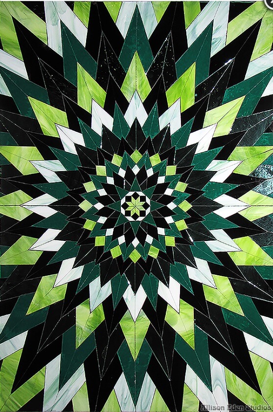 Allison Eden Studios Green Kaleidoscope 36 X 48