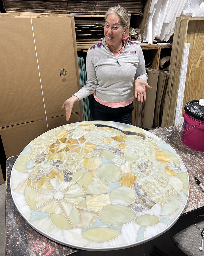 Allison Eden photoluminescent glass moon art in progress 3