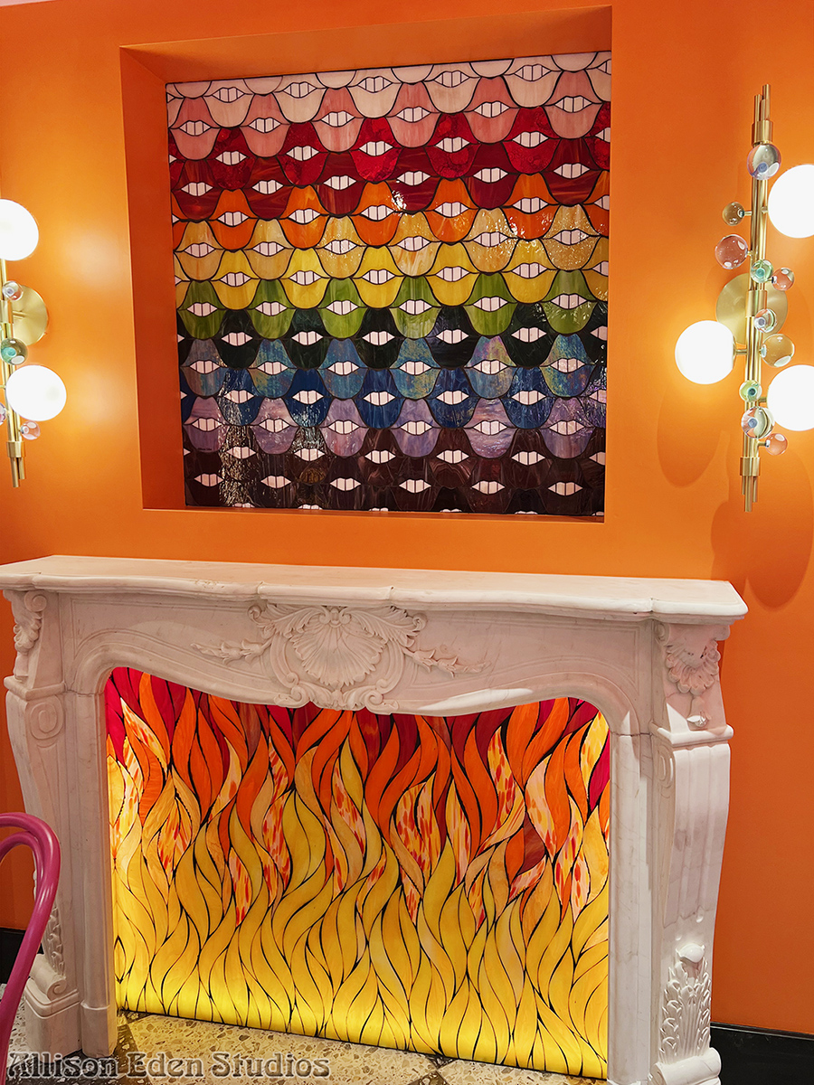 serendipity 3 glass mosaic fireplace allison eden
