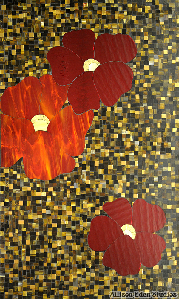 Allison Eden Studios Choc Messy Mini mosaics with Red Flowers 36 X 60