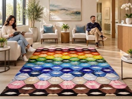 Allison Eden Studios Colorful Lip Mosaic Dental Office Lounge