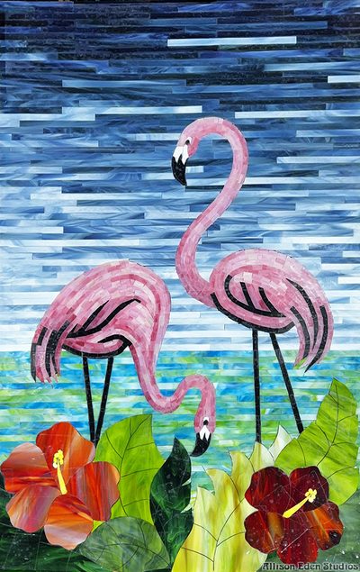 Allison Eden Studios Flamingos and Hibiscus 2026 wm