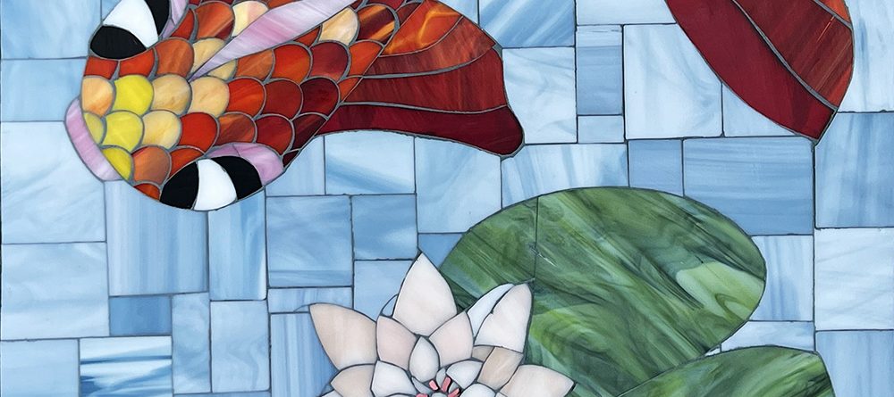 Allison Eden Studios Mosaic Koi Fish and Lilly Pads