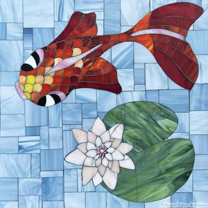 Allison Eden Studios Mosaic Koi Fish and Lilly Pads