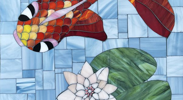 Allison Eden Studios Mosaic Koi Fish and Lilly Pads