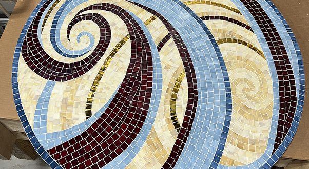 Allison Eden Studios Swirl on Swirl glass mosaic Tabletop