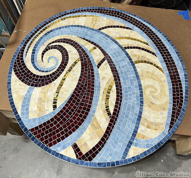 Allison Eden Studios Swirl on Swirl glass mosaic Tabletop