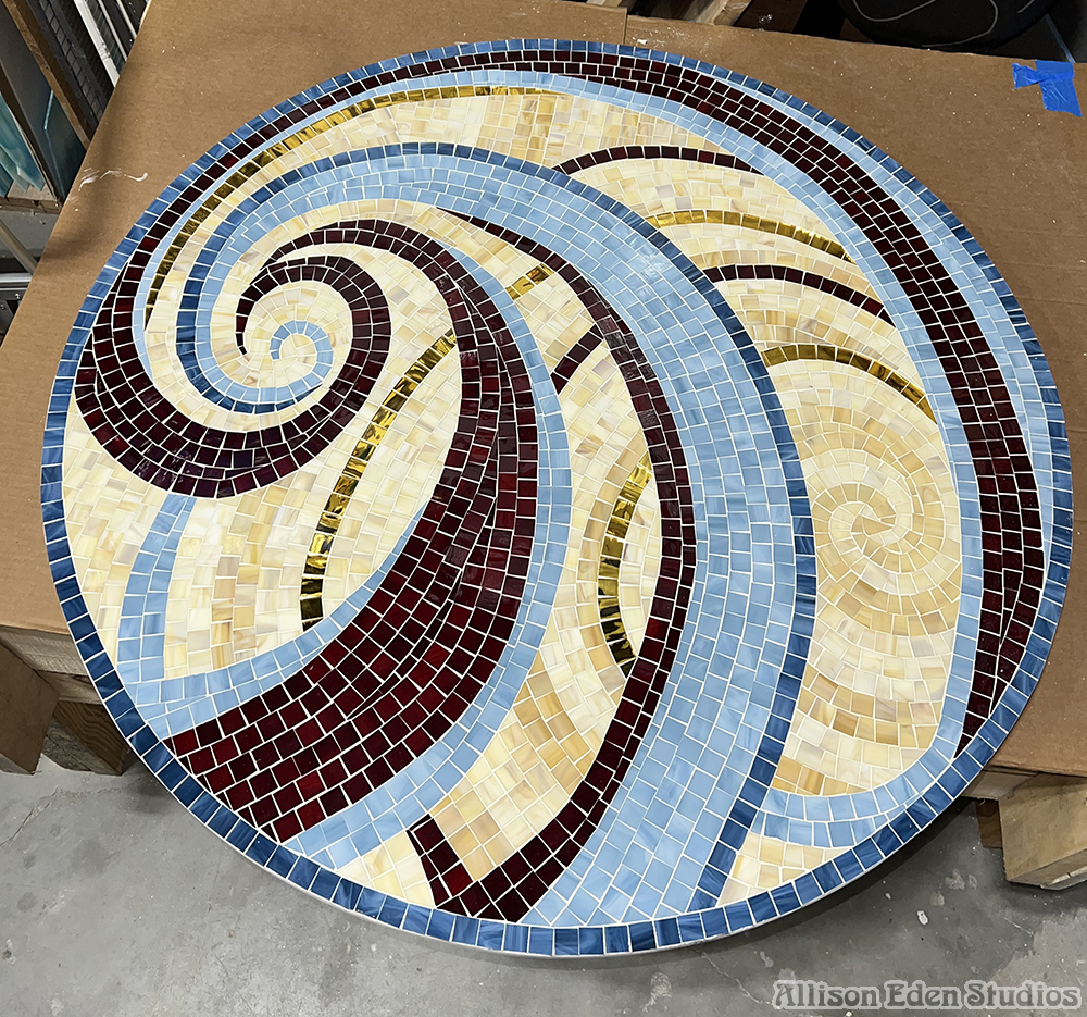 Allison Eden Studios Swirl on Swirl glass mosaic Tabletop