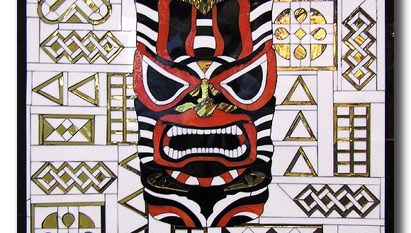 Allison Eden Studios Tiki Lounge glass mosaic sign