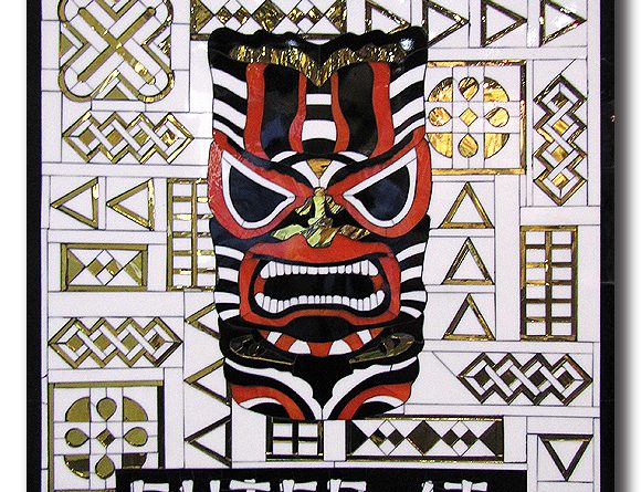 Allison Eden Studios Tiki Lounge glass mosaic sign