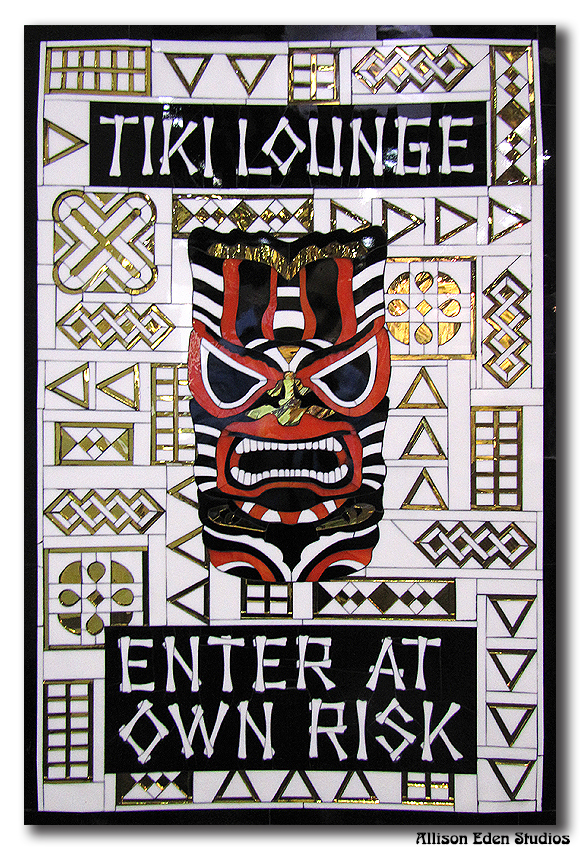 Allison Eden Studios Tiki Lounge glass mosaic sign