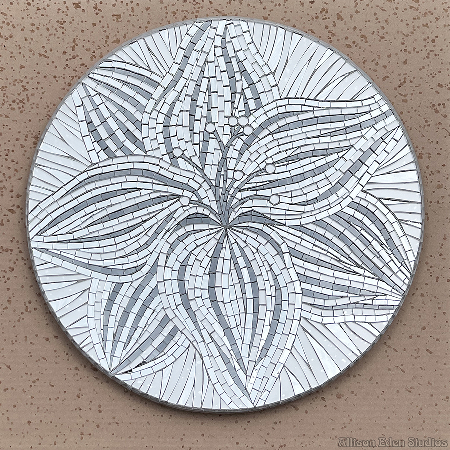Allison Eden Studios mirror mosaics floral 22 inch round