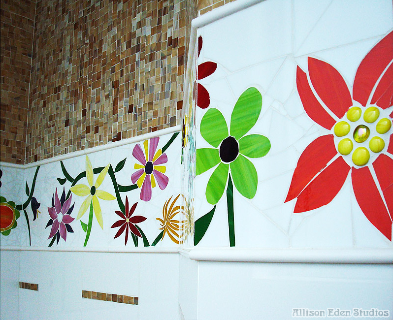 Allison Eden Studios mosaic Flowers Border tile