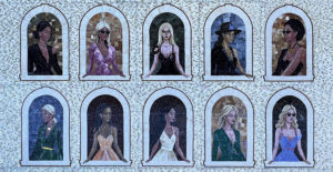 Allison Eden’s Girls in Windows — a large-scale stained glass mosaic featuring 15 individually handcrafted women, created over weeks at Allison Eden Studios in Brooklyn.