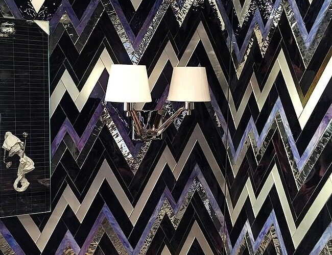 Allison Eden Studios purple zig zag bath